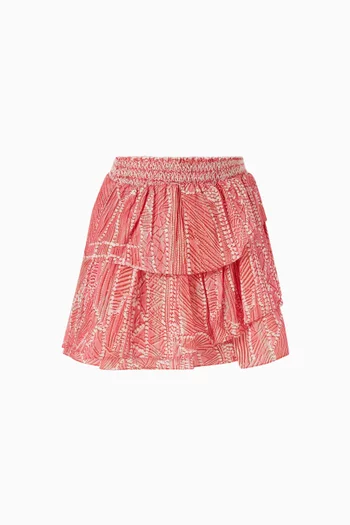 تنورة قصيرة ليلاس قطن لامع 