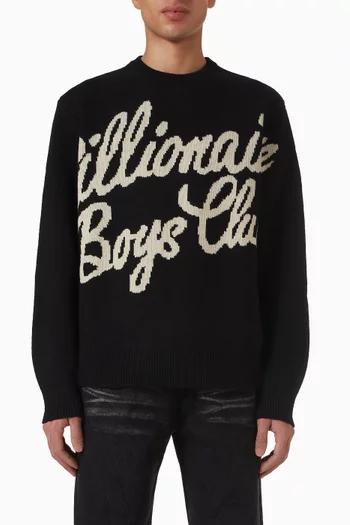 سترة بشعار الماركة مزيج صوف