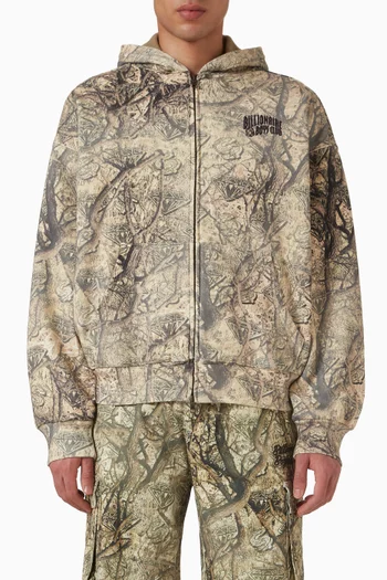 تي شيرت بياقة عالية ونقشة ماسات وعلامات دولار قطن