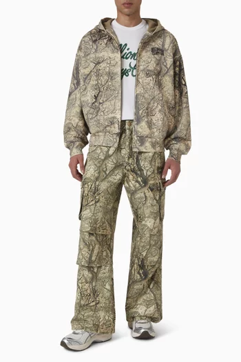 تي شيرت فضفاض بشعار الماركة قطن