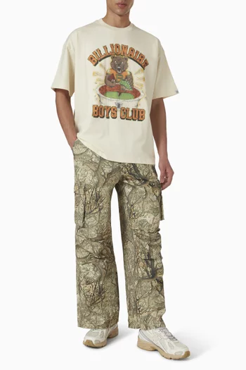 تي شيرت مزين بجالب حظ وأحجار راين قطن