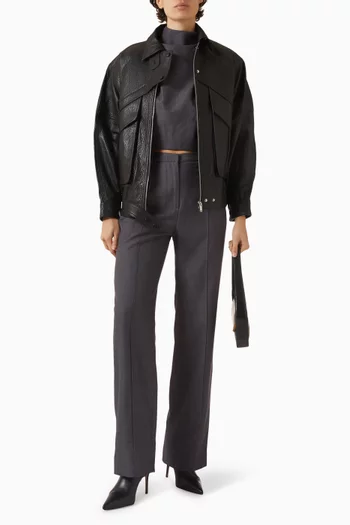 Slouched Crop Top in Twill