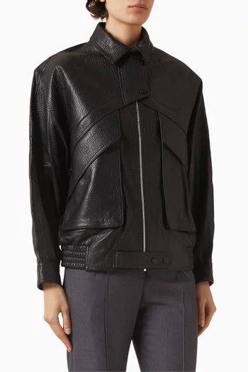 Aviator Jacket in Pebbled Leather