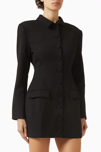 Collared Mini Dress in Wool