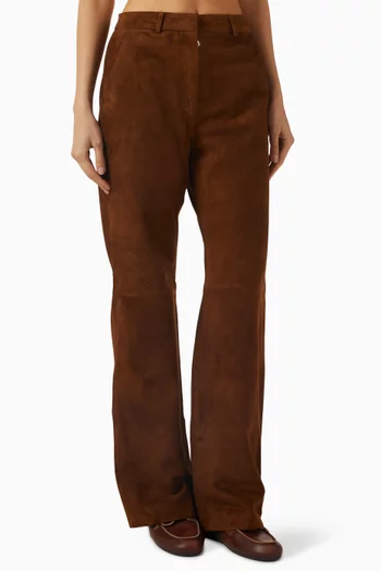Straight-leg Pants in Suede