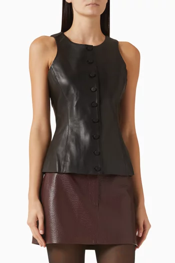 Peplum Top in Leather