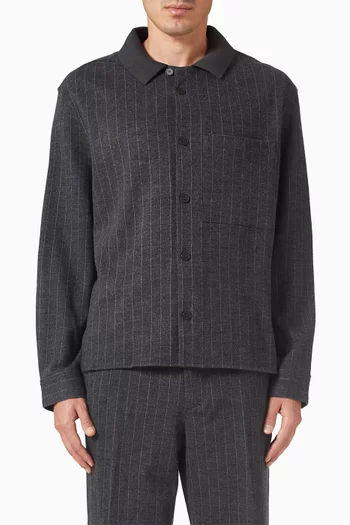Pinstriped Shirt in Wool-jersey