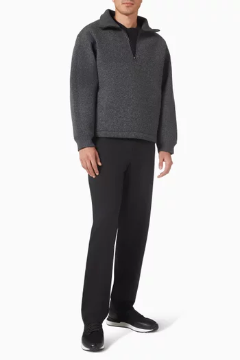 Oversized Funnel-neck Sweatshirt in Felted Scuba