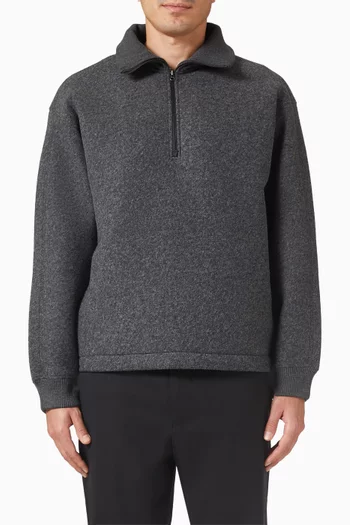 Oversized Funnel-neck Sweatshirt in Felted Scuba