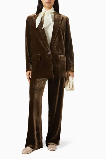 جاكيت مخمل بزر واحد