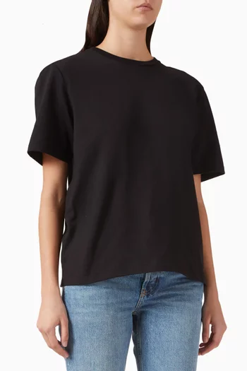 تي شيرت بقصة فضفاضة ومطرز على شكل هلال قطن