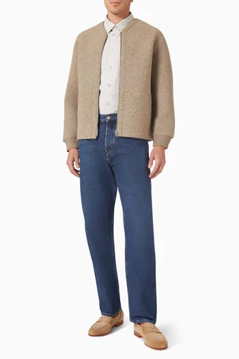 Oversized Zip Cardigan in Felted Scuba