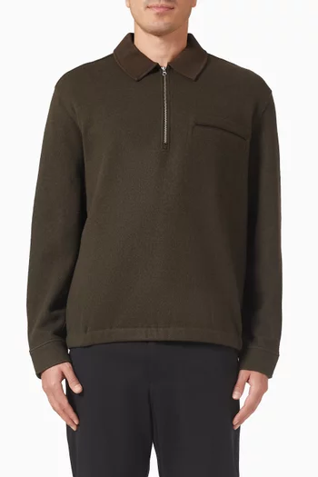Zip Sweatshirt in Boiled-wool