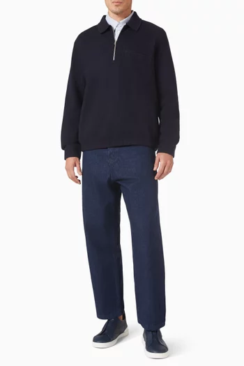 Zip Sweatshirt in Boiled-wool