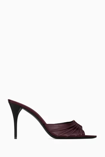 حذاء بابيلون مفتوح من الخلف بكعب 90 مم جلد ناعم