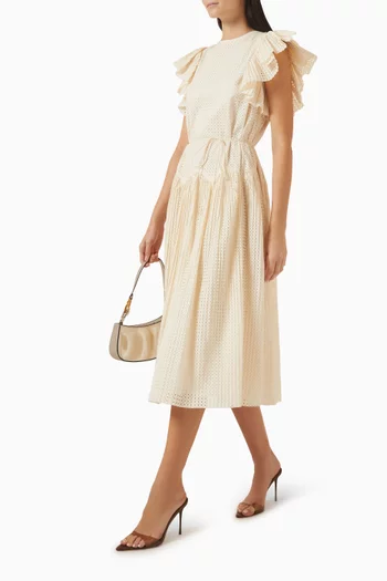 فستان سيلفين متوسط الطول قطن