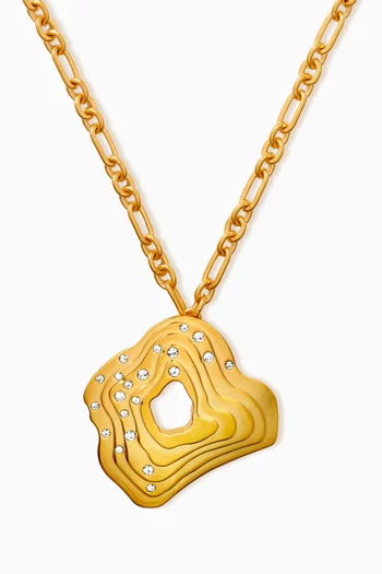 Falak Crystal Necklace in Gold-tone Brass