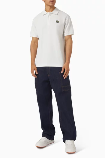 Wild Tiger Slim Polo Shirt in Cotton Pique