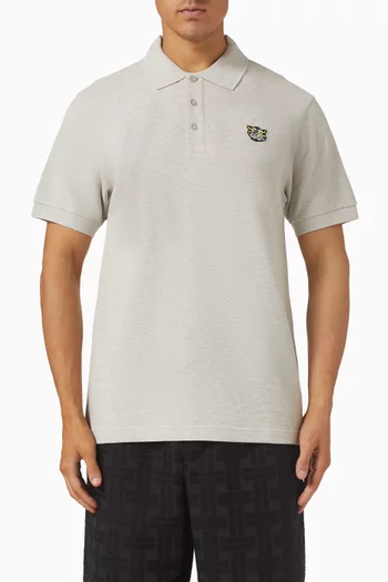 Wild Tiger Slim Polo Shirt in Cotton Pique