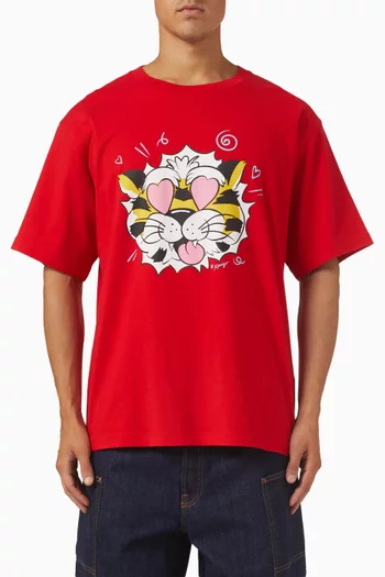 Wild Tiger Oversized T‑shirt in Cotton