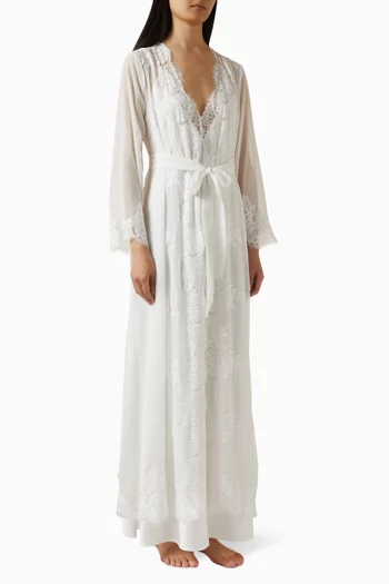 Helena Lace Robe in Chiffon