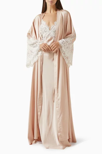Peyton Long Robe in Satin