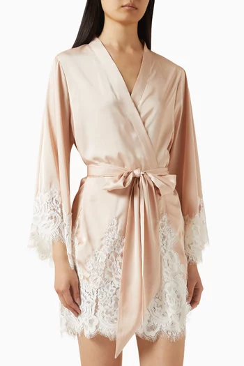 Peyton Short Robe in Satin