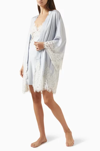 Peyton Short Robe in Satin