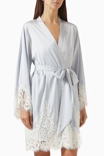 Peyton Short Robe in Satin