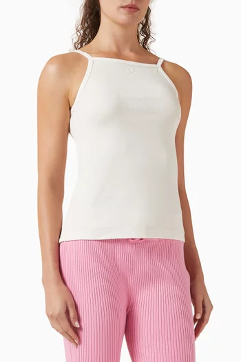 بلوزة بلا أكمام بأشرطة بلون مغاير