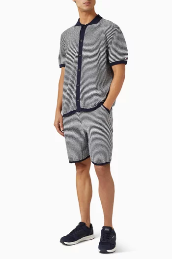 شورت بنسيج بارز مزيج قطن