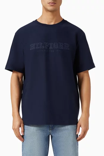 Logo Embroidery T-shirt in Cotton