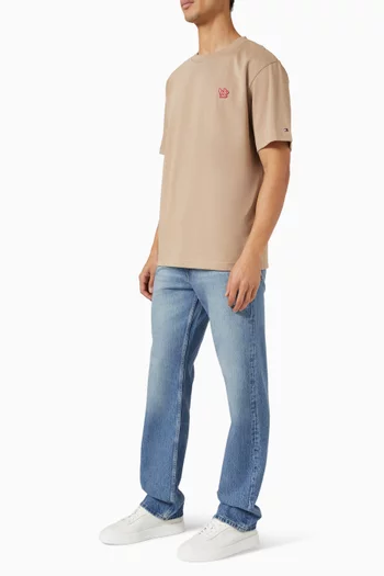 تي شيرت بشارة شعار الماركة قطن