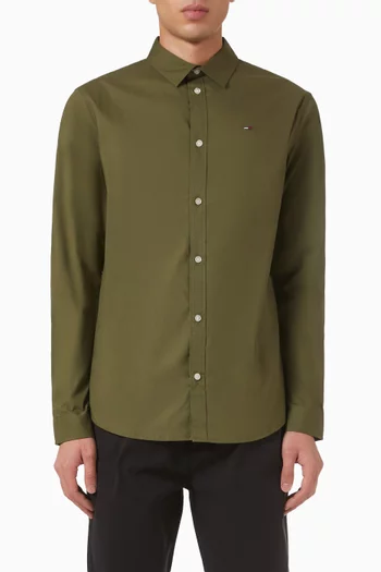 قميص بقصة ضيقة قطن مطاطي