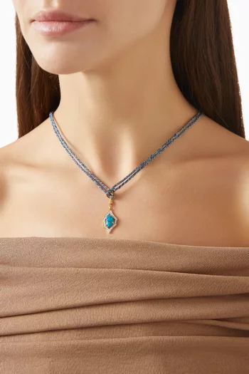 قلادة كاسباه بتصميم قابل للتعديل ذهب أصفر عيار 18