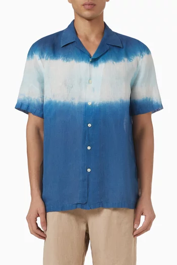 قميص بقصة عادية كتان