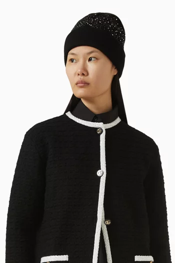 GG Crystal-embellished Beanie in Wool