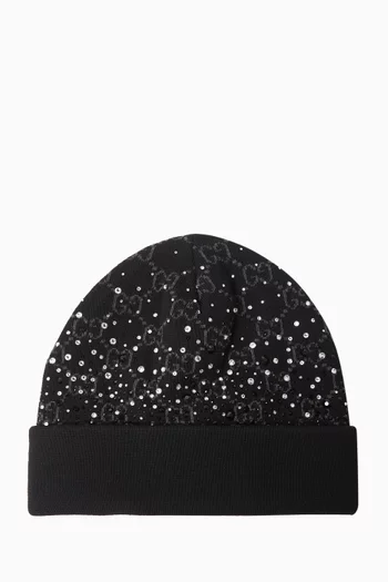 GG Crystal-embellished Beanie in Wool