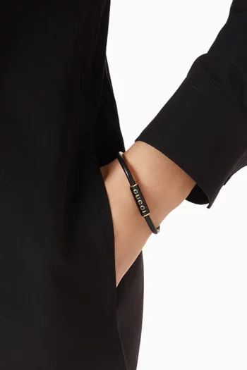 Enamel Logo Bracelet in Leather