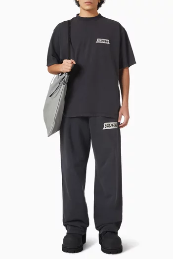 بنطال فضفاض بأشرطة لاصقة صوف ثقيل