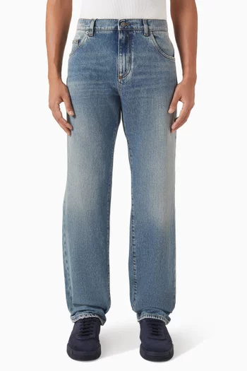 بنطال جينز كلاسيكي بقصة فضفاضة دينم