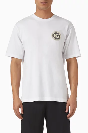 تي شيرت برقعة شعار الماركة قطن جيرسيه