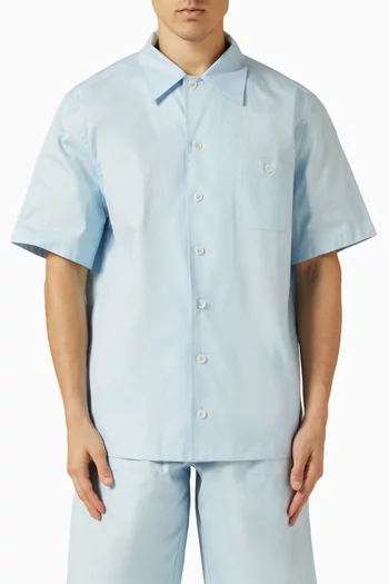 All-over Logo Hawaii Shirt in Silk-twill