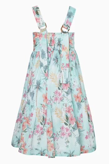 فستان ميلانا صيفي مزين بنقشة قطن