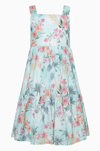 فستان ميلانا صيفي مزين بنقشة قطن