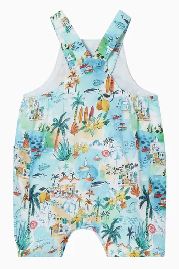 Luca Print Overalls in Cotton