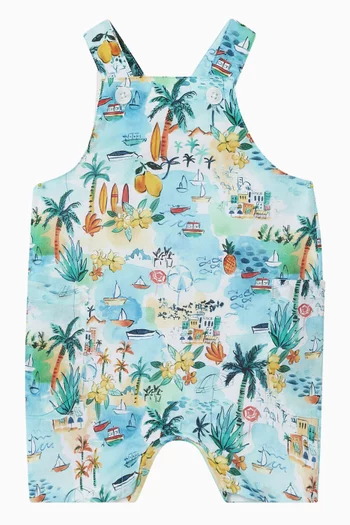 Luca Print Overalls in Cotton