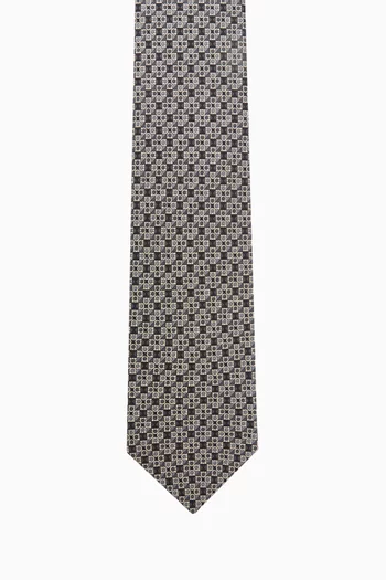 ربطة عنق بنقشة شعار جانشيني حرير