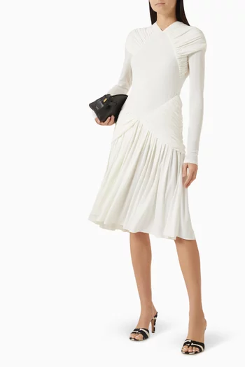 Ruched Dress in Jersey Crepe