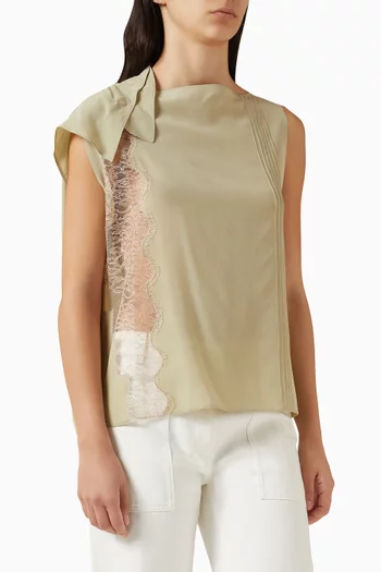 Lace-trim Top in Silk